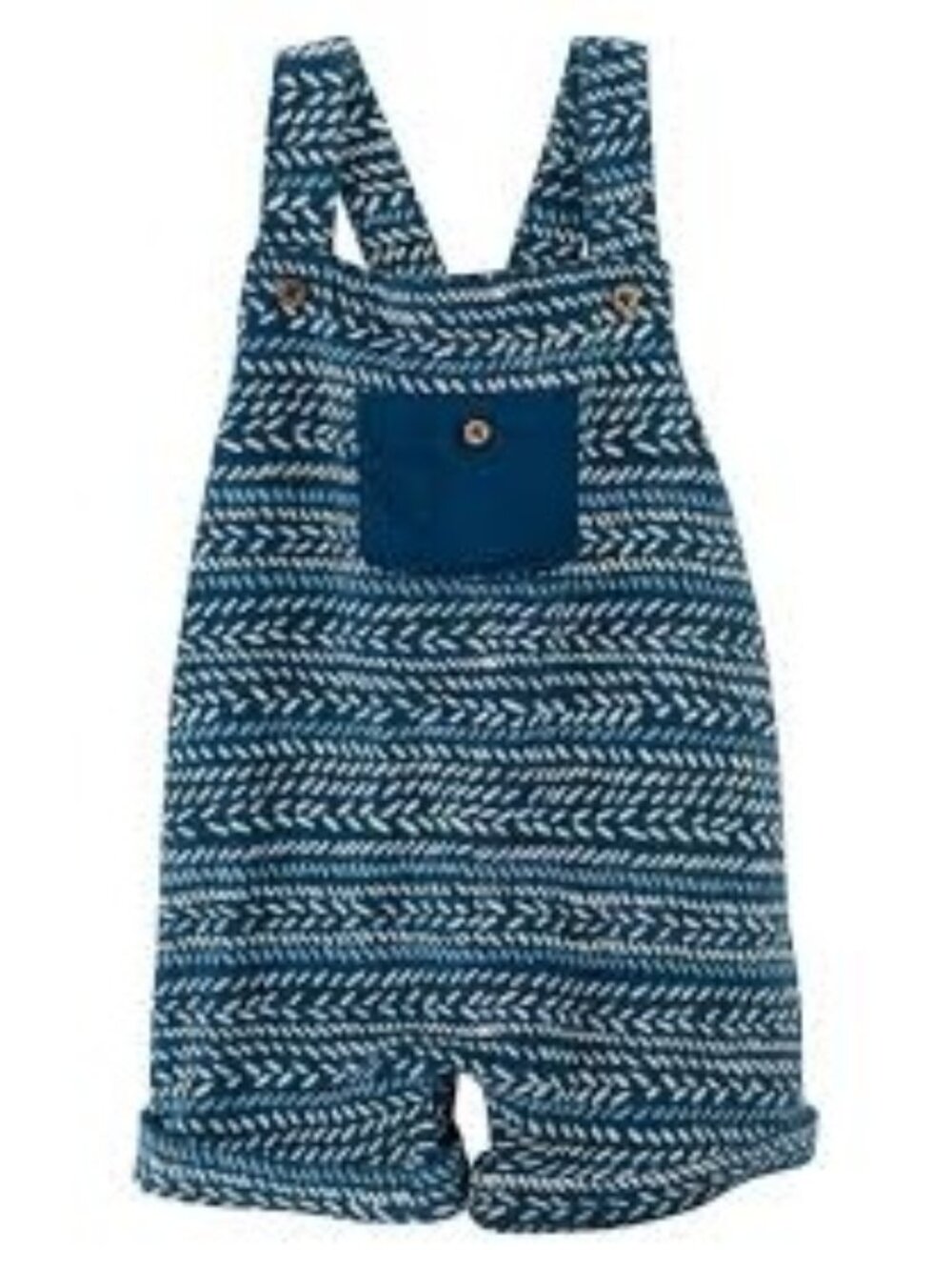 Oliver & Rain Whale Shark Geo Print Organic Cotton Short Overalls, Size 24 Month